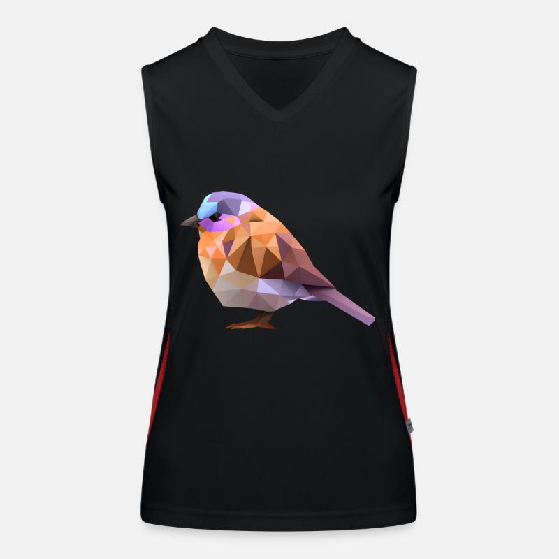 Conception d’oiseaux polygonaux Débardeur respirant contrasté Femme