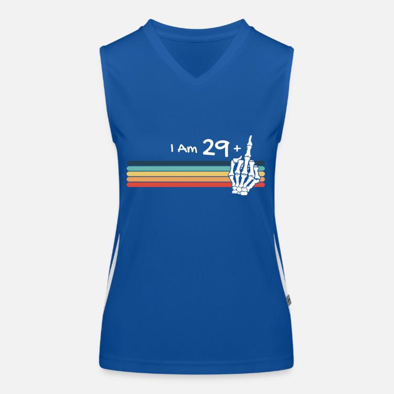 I'm not 30, I am 29 plus Middle Finger Skull Vinta Women's Functional Contrast Tank Top