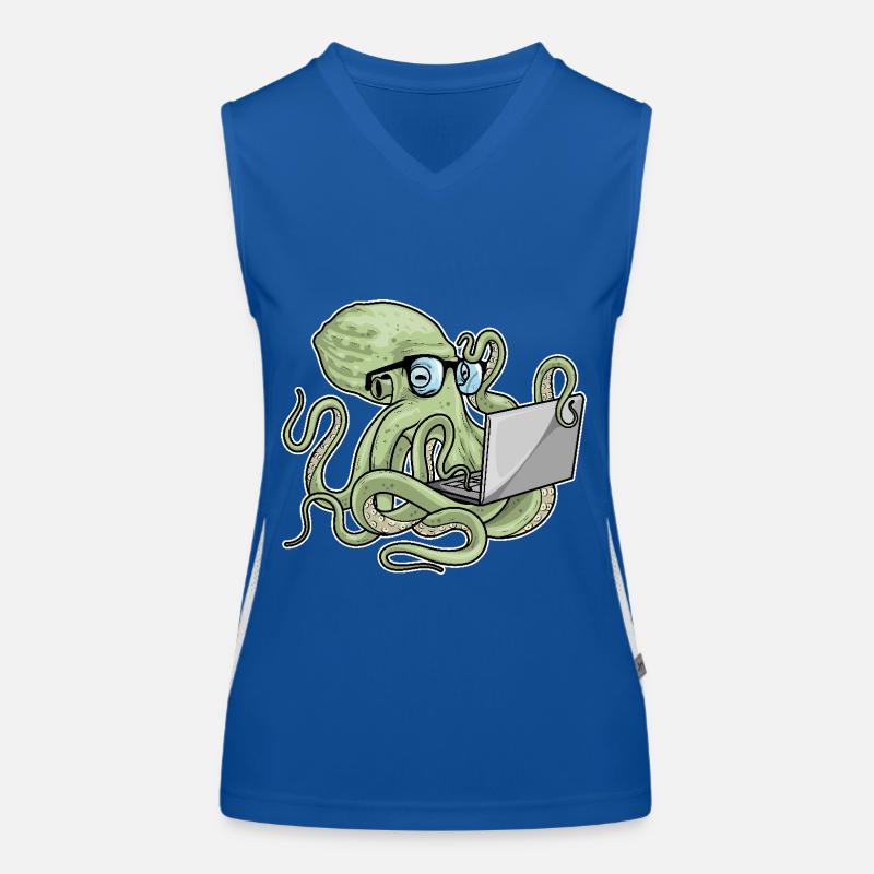 Octopus Laptop Women's Functional Contrast Tank Top