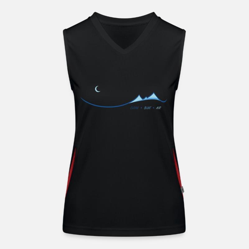 Clean Blue Air - Women's Functional Contrast Tank Top - black/red