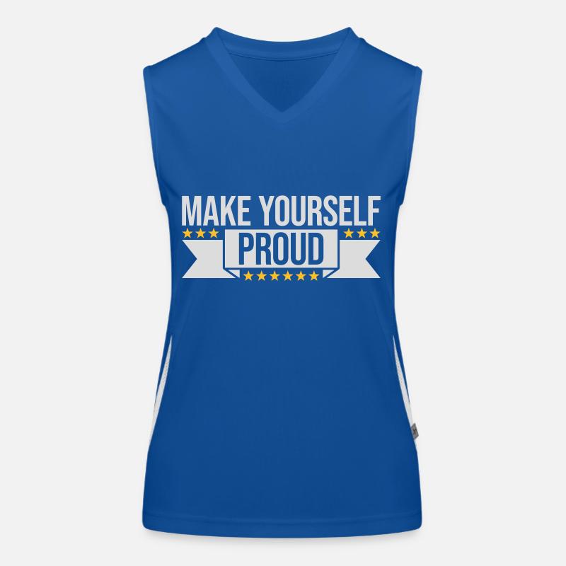 make yourself proud Zitat Funktionelles Kontrast-Tank Top für Frauen
