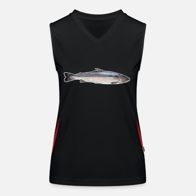 Saumon (Salmo salar) à bordure blanche Débardeur respirant contrasté Femme