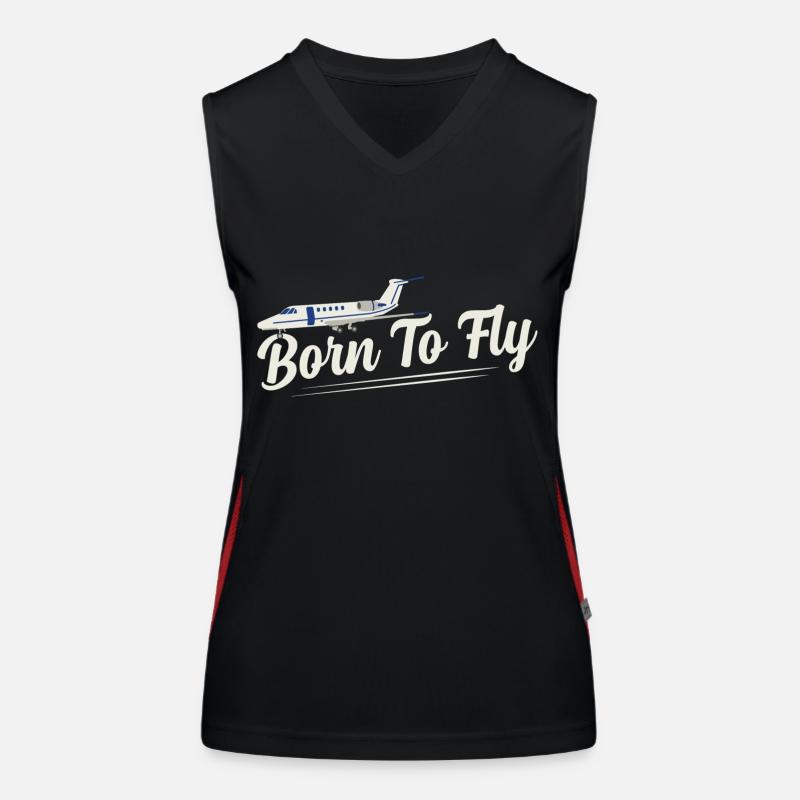 Born To Fly Airline Pilot Aviation Women's Functional Contrast Tank Top