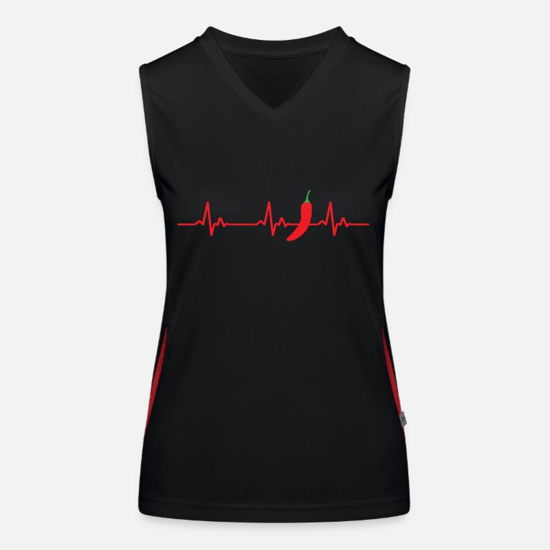 Chilli Heartbeat ECG Women's Functional Contrast Tank Top