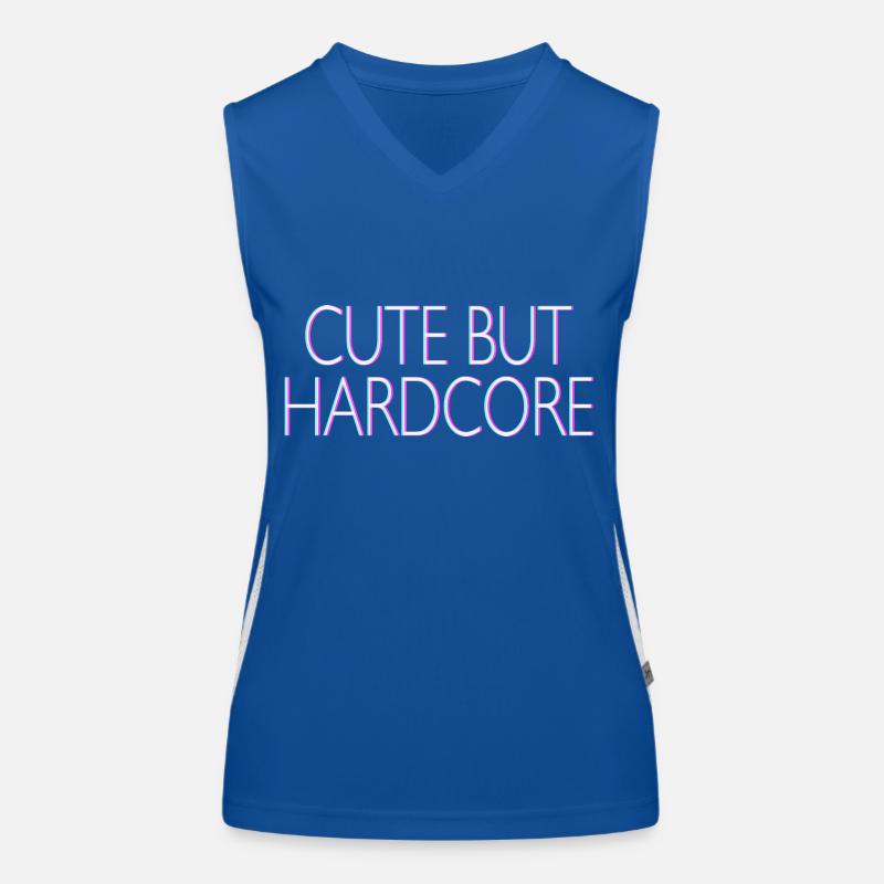 Techno Saying Cute but Hardcore Rave Women's Functional Contrast Tank Top