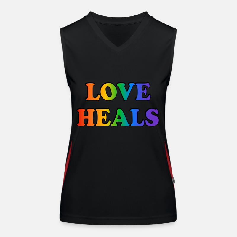 Love Heals LGBTQ Rainbow Pride Accessories Women's Functional Contrast Tank Top