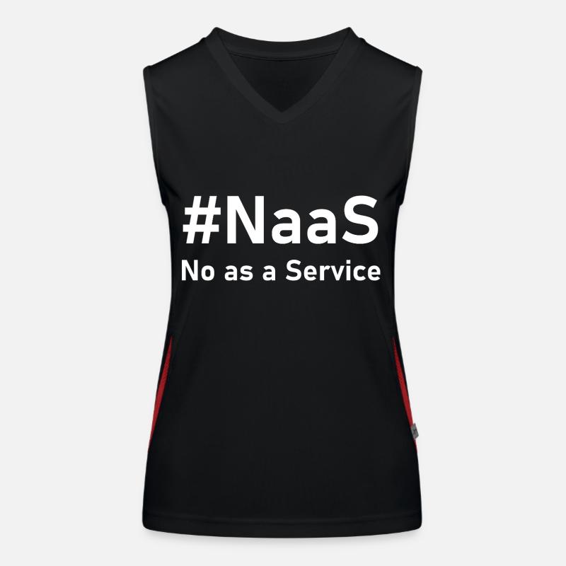 #NaaS – No as a Service | Funny IT saying for N - Women's Functional Contrast Tank Top - black/red