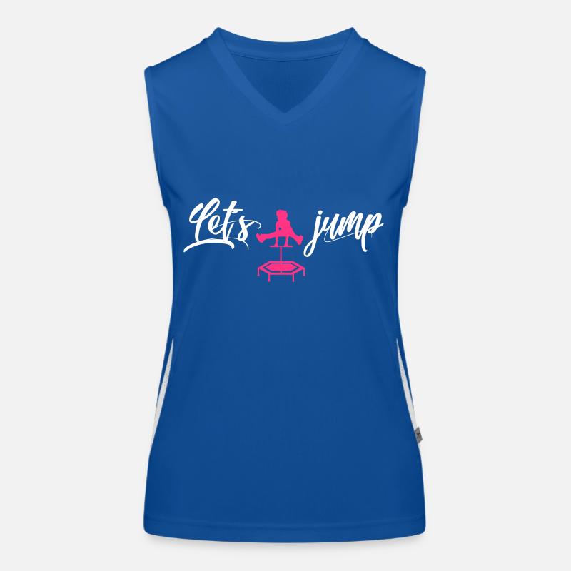 jumping trampoline girl jumping jump gift Women's Functional Contrast Tank Top