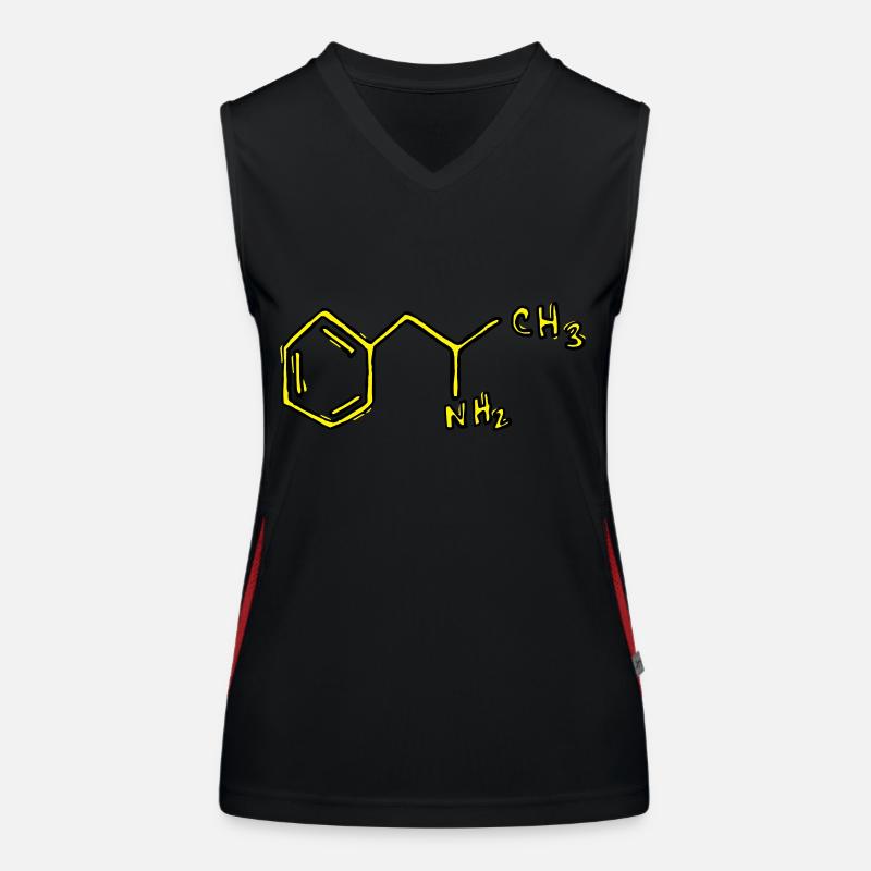 Chimie des formules structurales de l'amphétamine Débardeur respirant contrasté Femme