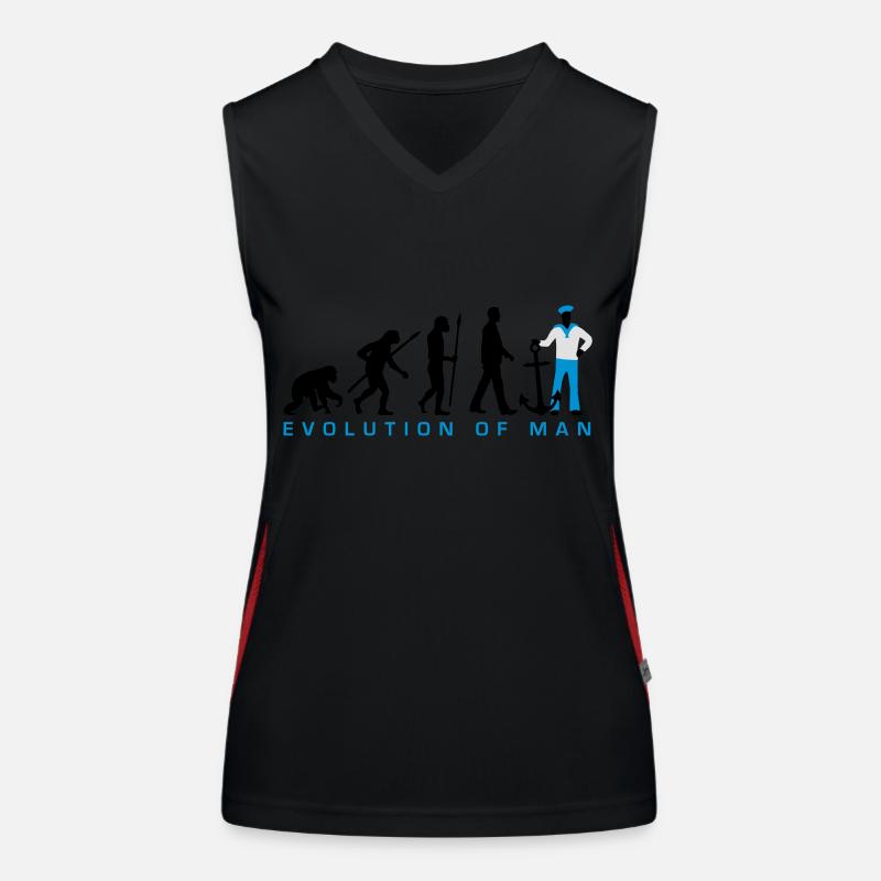 Evolution des Mannes Matrose mit anker Funktionelles Kontrast-Tank Top für Frauen