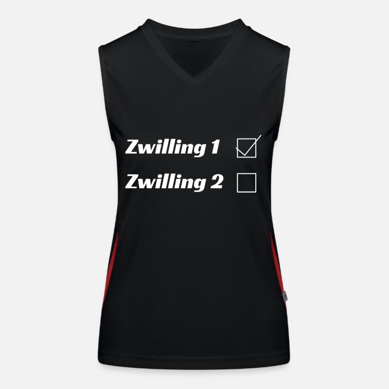 Zwilling 1 Zwilling 2 Funktionelles Kontrast-Tank Top für Frauen