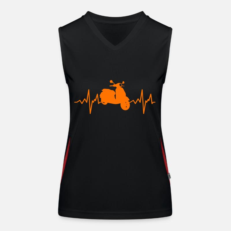 Moped Heartbeat Scooter Moped Women's Functional Contrast Tank Top