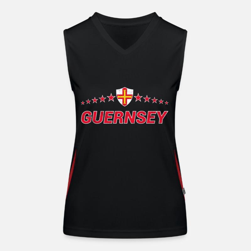 Guernsey - Women's Functional Contrast Tank Top - black/red