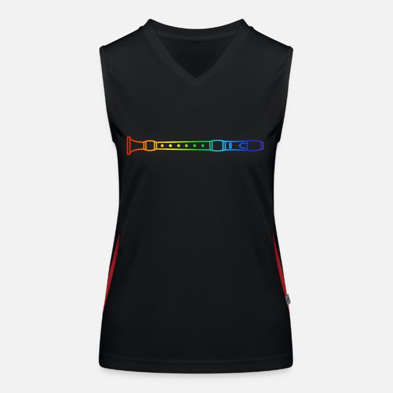 flöte querflöte orchester regenbogen-musik Funktionelles Kontrast-Tank Top für Frauen