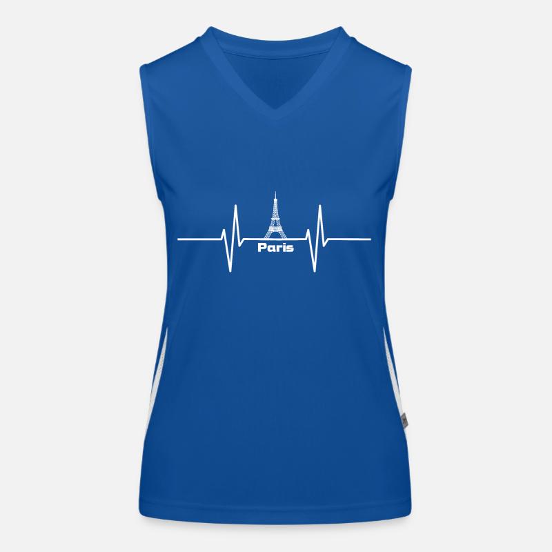 Herzschlag mit Eifelturm Paris Funktionelles Kontrast-Tank Top für Frauen