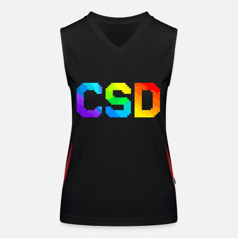 CSD - Pixel Pride Flag Funktionelles Kontrast-Tank Top für Frauen