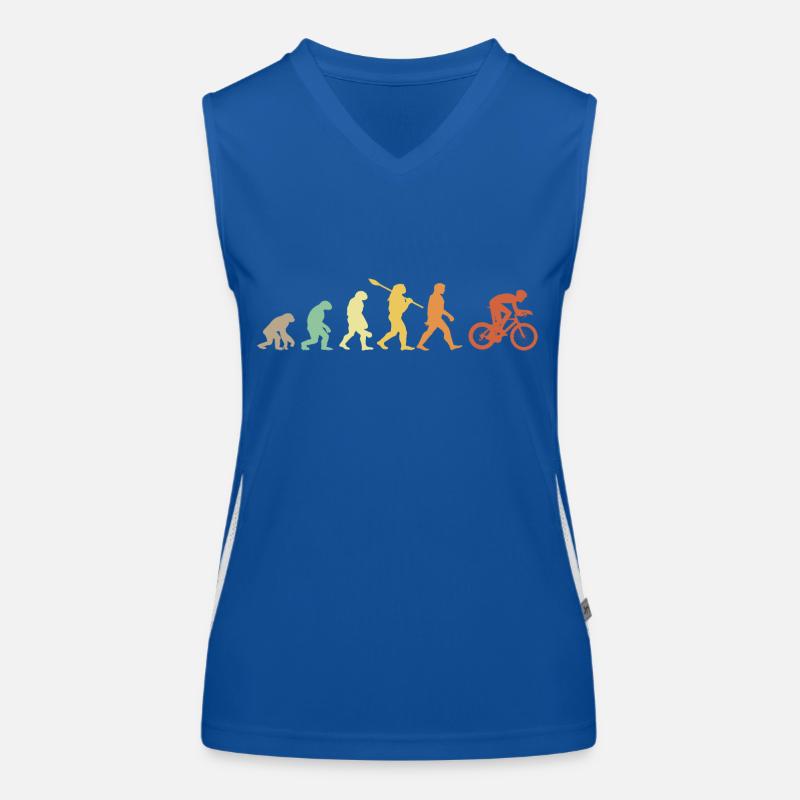 Evolution Cycliste Geschenkidee Funktionelles Kontrast-Tank Top für Frauen