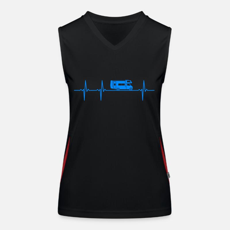Camper Herzschlag Camping Motorhome Women's Functional Contrast Tank Top
