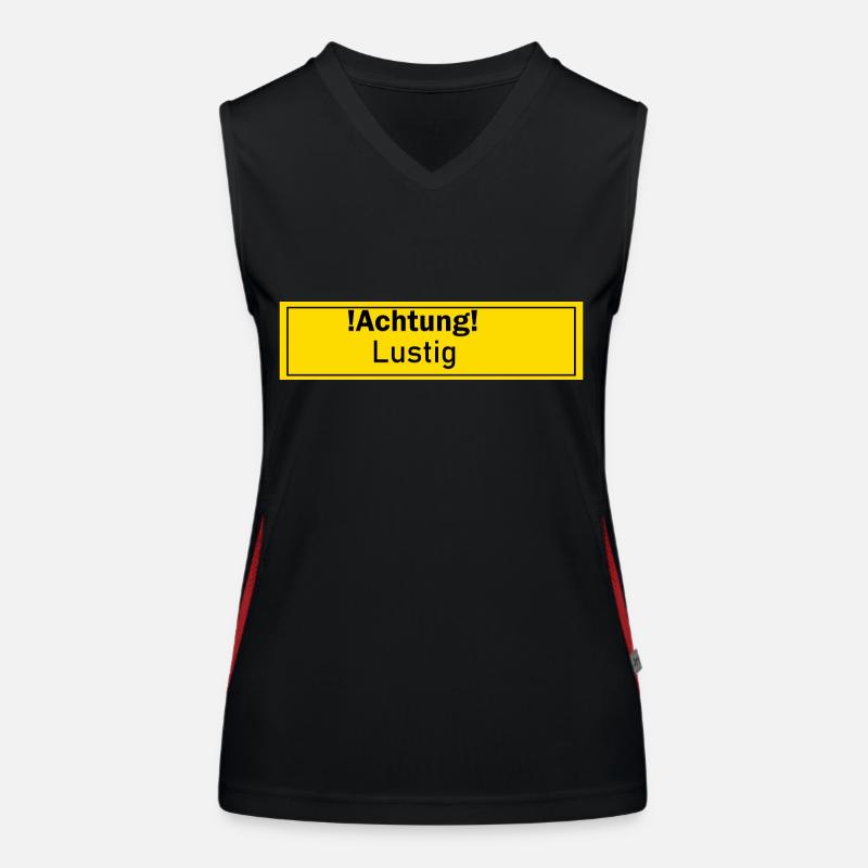 Lustig Witzig Witzblod Spaß Geschenk Geschenkidee Funktionelles Kontrast-Tank Top für Frauen