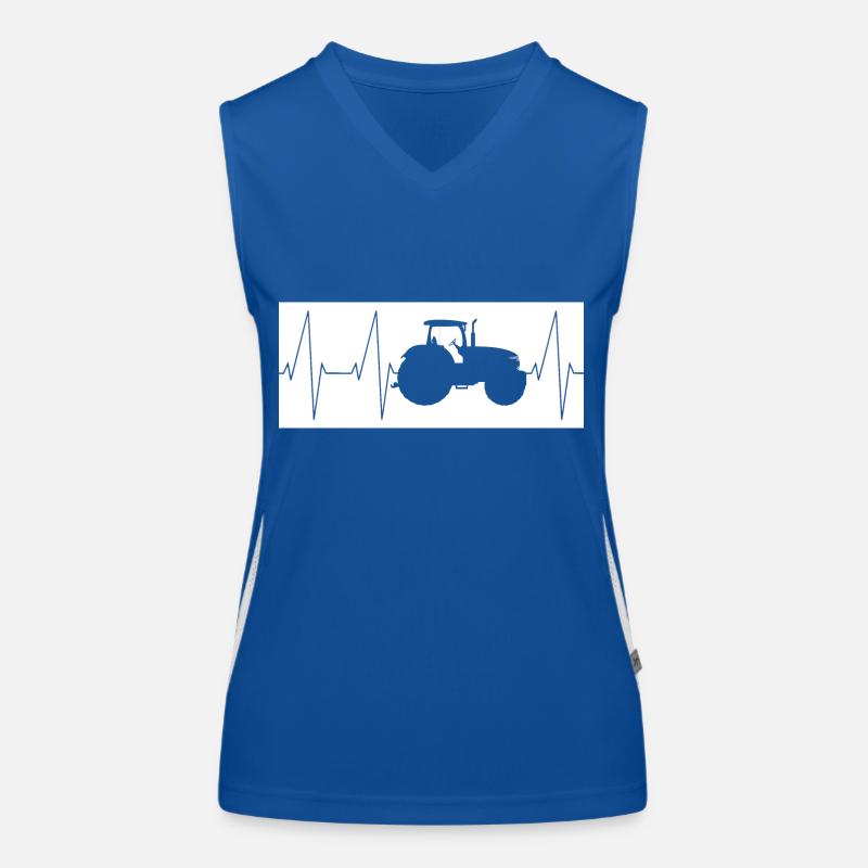 Traktor Herzschlag Funktionelles Kontrast-Tank Top für Frauen