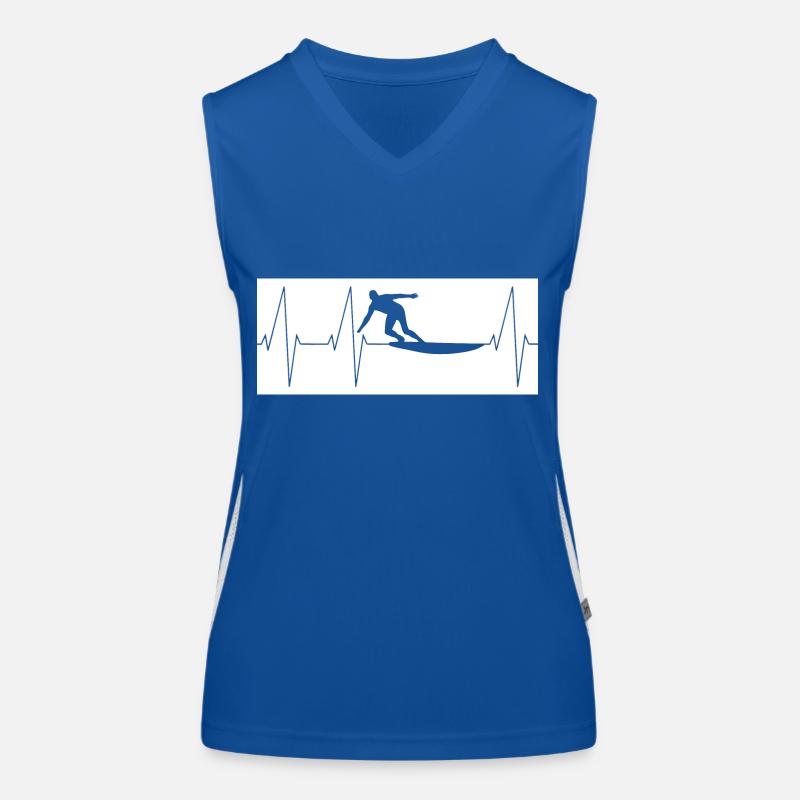 Herzschlag surfen Funktionelles Kontrast-Tank Top für Frauen