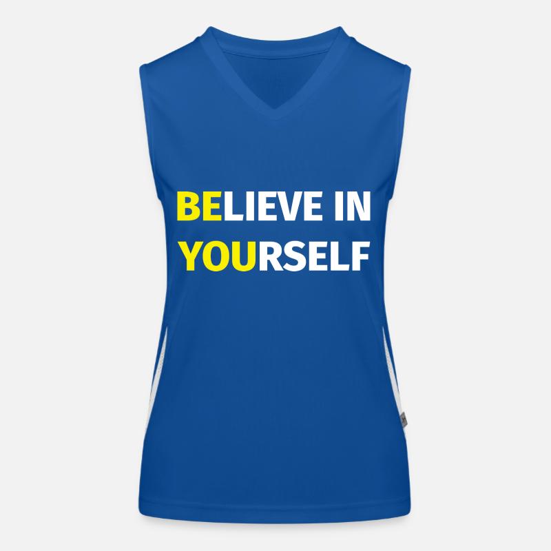 Glaube an dich selbst Funktionelles Kontrast-Tank Top für Frauen
