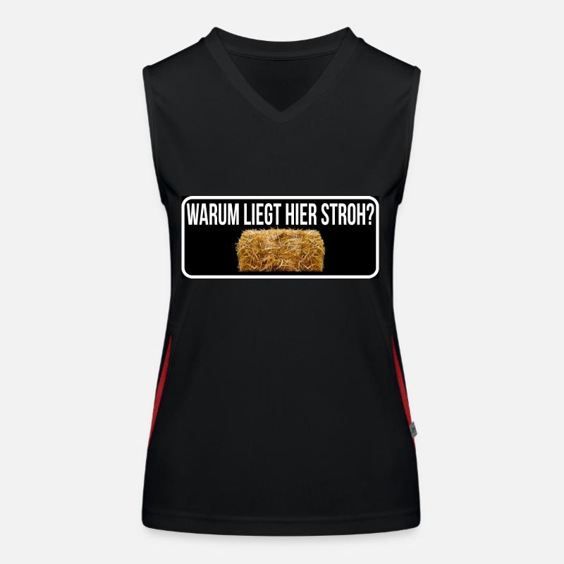 Warum liegt hier stroh Funktionelles Kontrast-Tank Top für Frauen