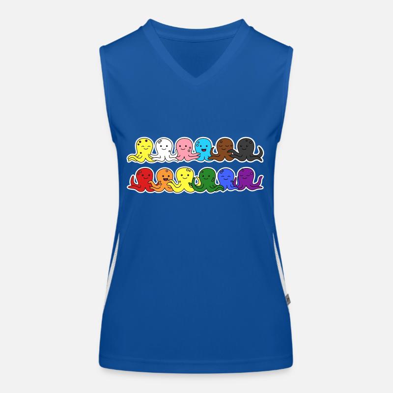 Pride Progress Flagge Octopus Gleichberechtigung Funktionelles Kontrast-Tank Top für Frauen