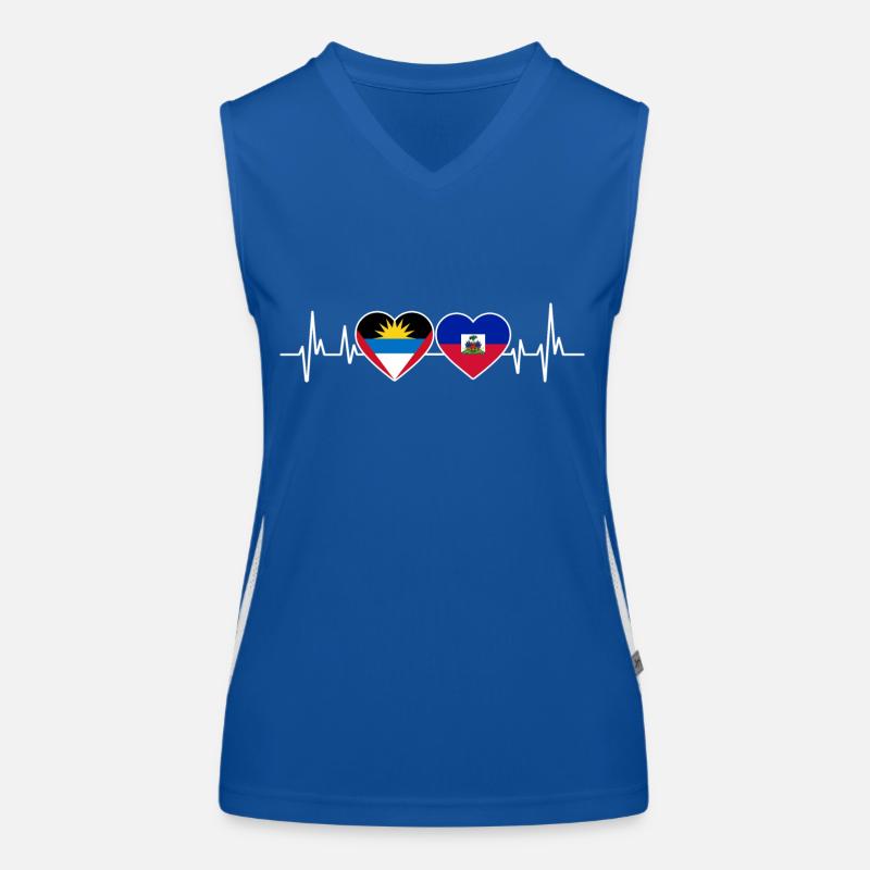 Antigua und Barbuda Flagge Funktionelles Kontrast-Tank Top für Frauen