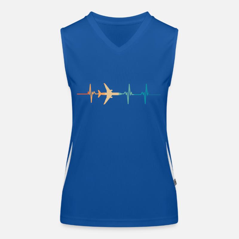 Herzschlag des Flugzeugs Funktionelles Kontrast-Tank Top für Frauen