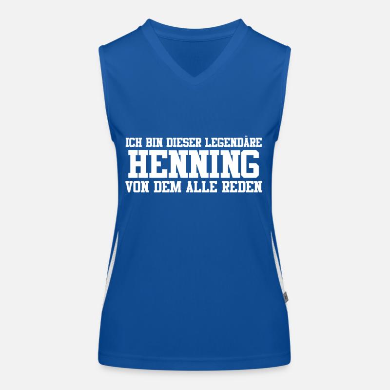 Henning Name Design Funktionelles Kontrast-Tank Top für Frauen