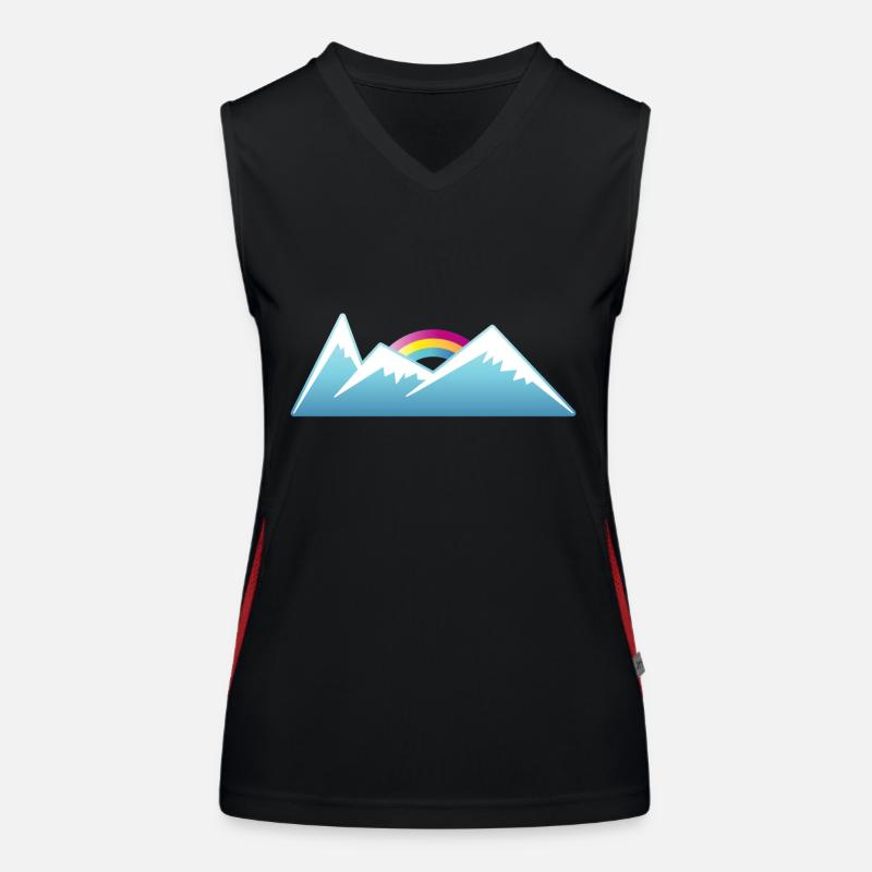 Berge Schnee Regenbogen Winter Ski Funktionelles Kontrast-Tank Top für Frauen