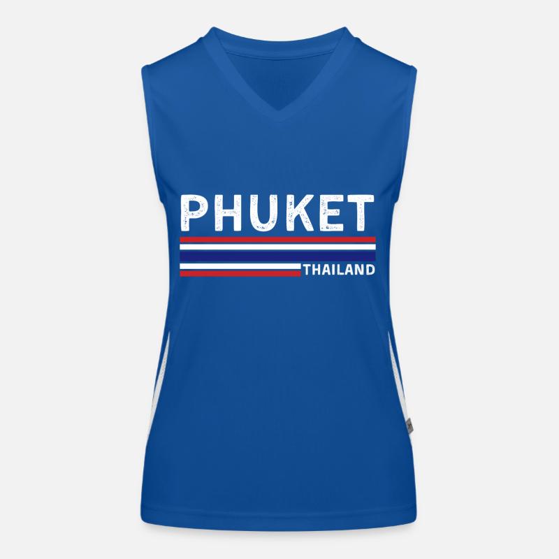 T-shirt drapeau de la Thaïlande de Phuket Débardeur respirant contrasté Femme