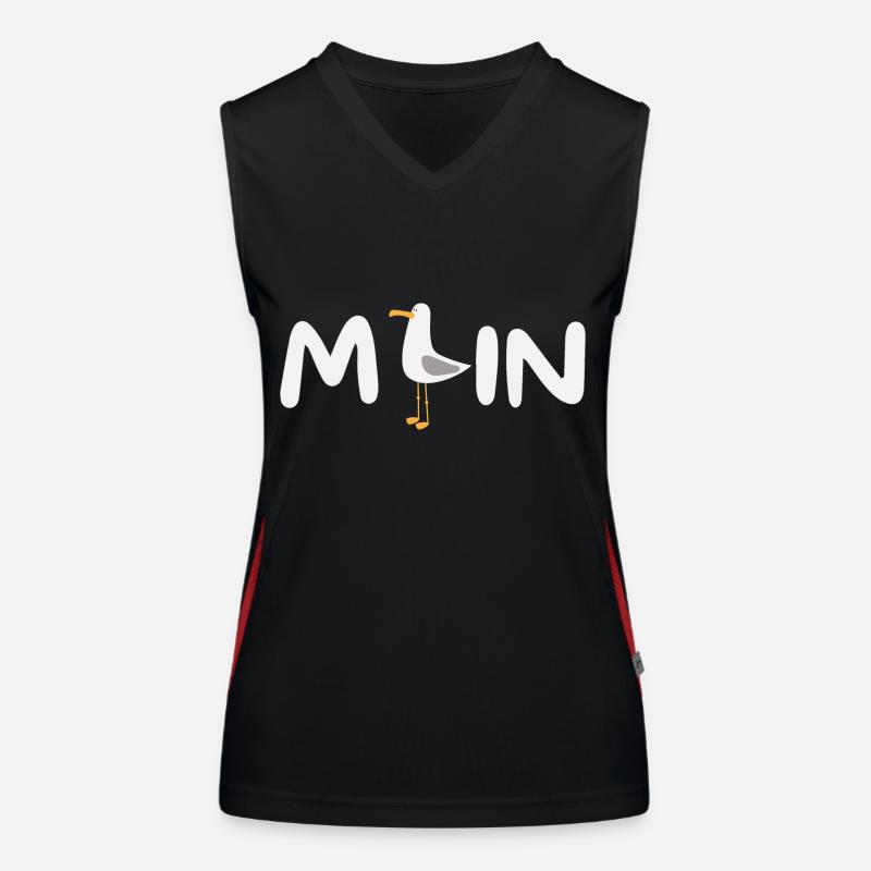 MOIN with Seagull - Women's Functional Contrast Tank Top - black/red