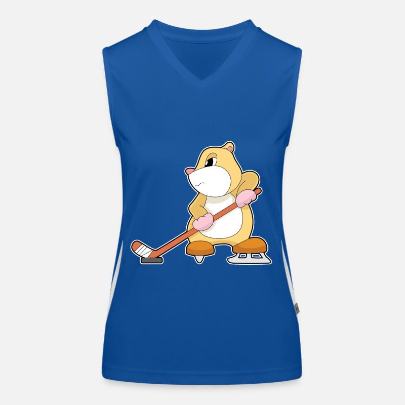 Hamster Eishockey Eishockeyschläger Funktionelles Kontrast-Tank Top für Frauen