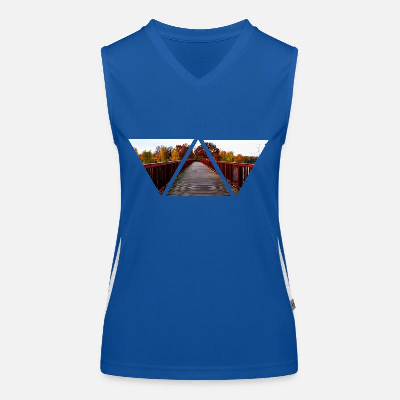 Bridge Triangle Forest Trees Cadeau Nature Randonnée Débardeur respirant contrasté Femme
