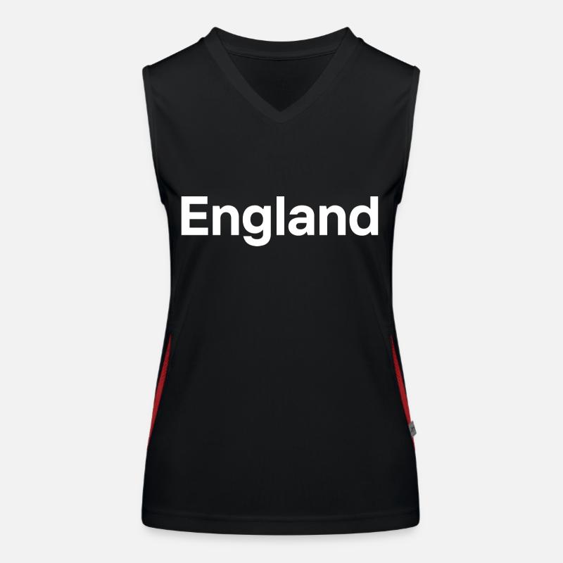 England - Women's Functional Contrast Tank Top - black/red