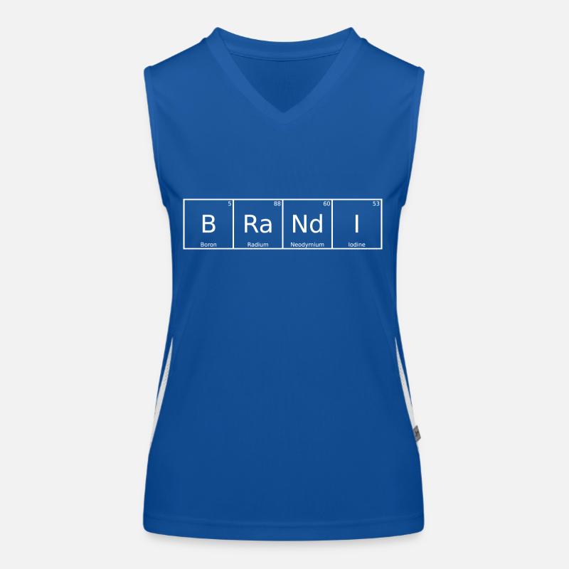 Brandi Name First Name Chemistry Periodic Table Elements Women's Functional Contrast Tank Top