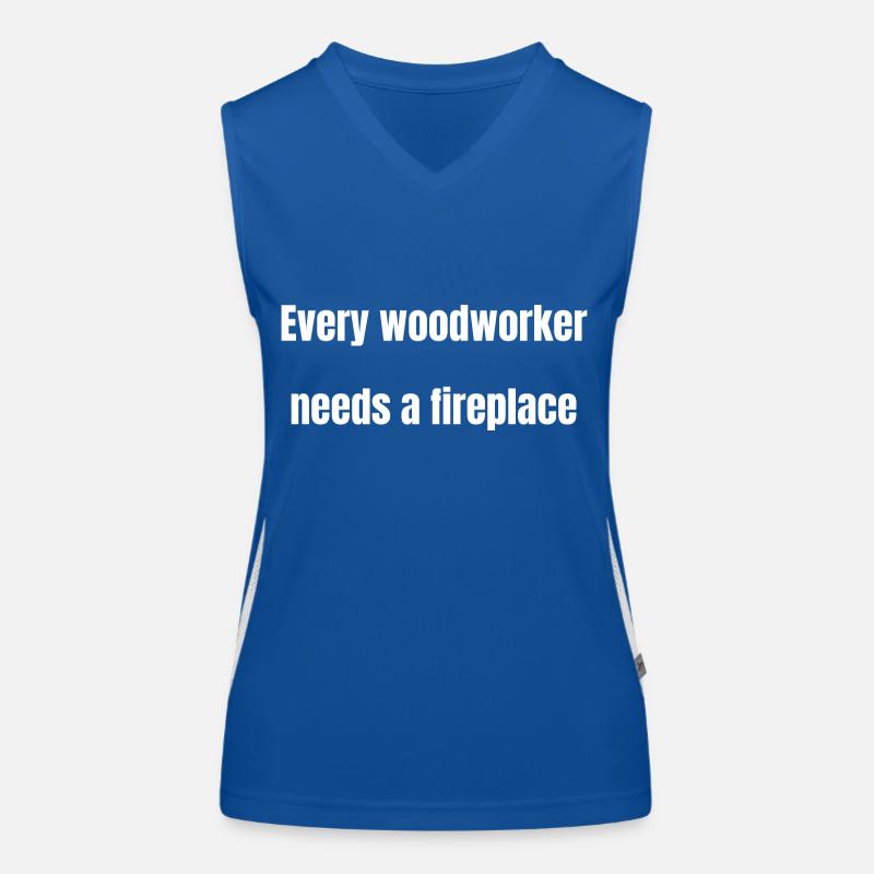 cutter badge funny cabinetmaker chainsaw carpenter Funktionelles Kontrast-Tank Top für Frauen