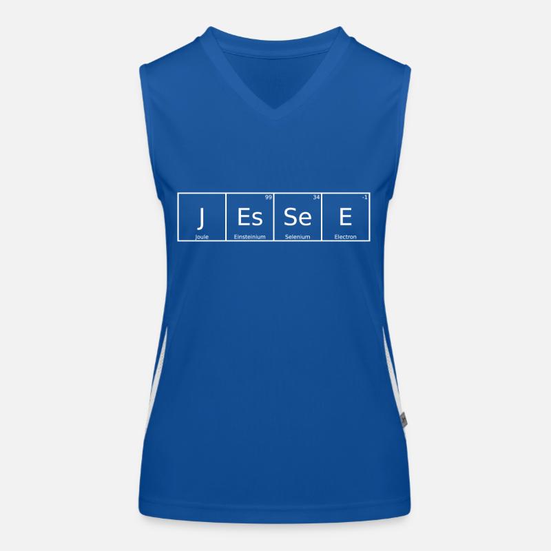 Jessee Surname First Name Chemistry Periodic Table Elements Women's Functional Contrast Tank Top