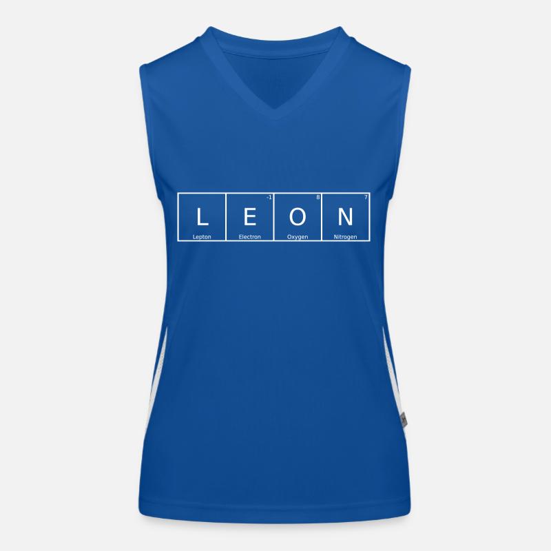 Leon Name Vorname Chemie Periodensystem Elemente Funktionelles Kontrast-Tank Top für Frauen