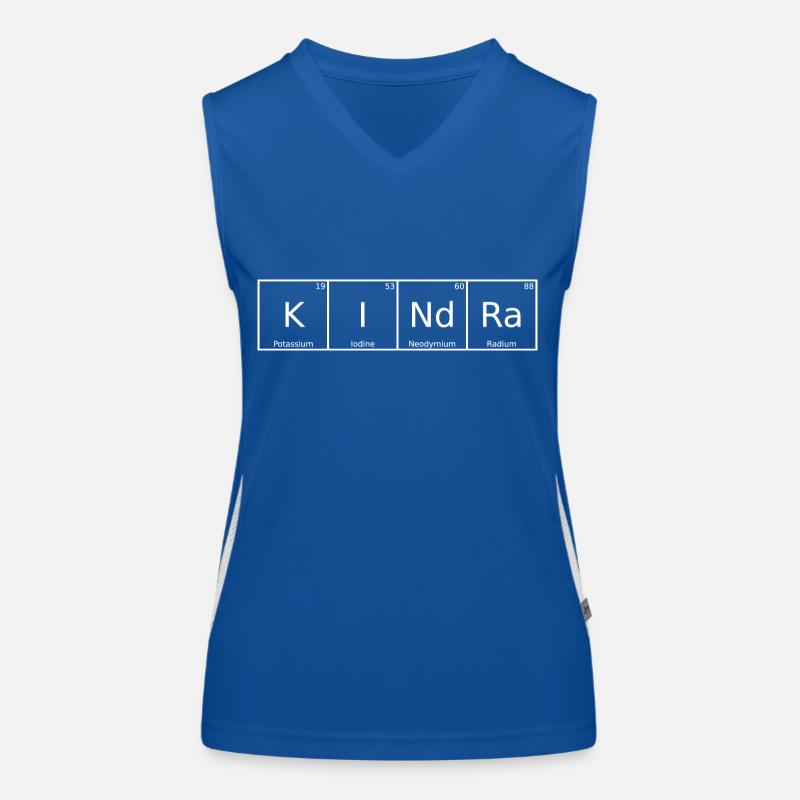 Kindra Nom Prénom Chimie Tableau périodique Éléments Débardeur respirant contrasté Femme