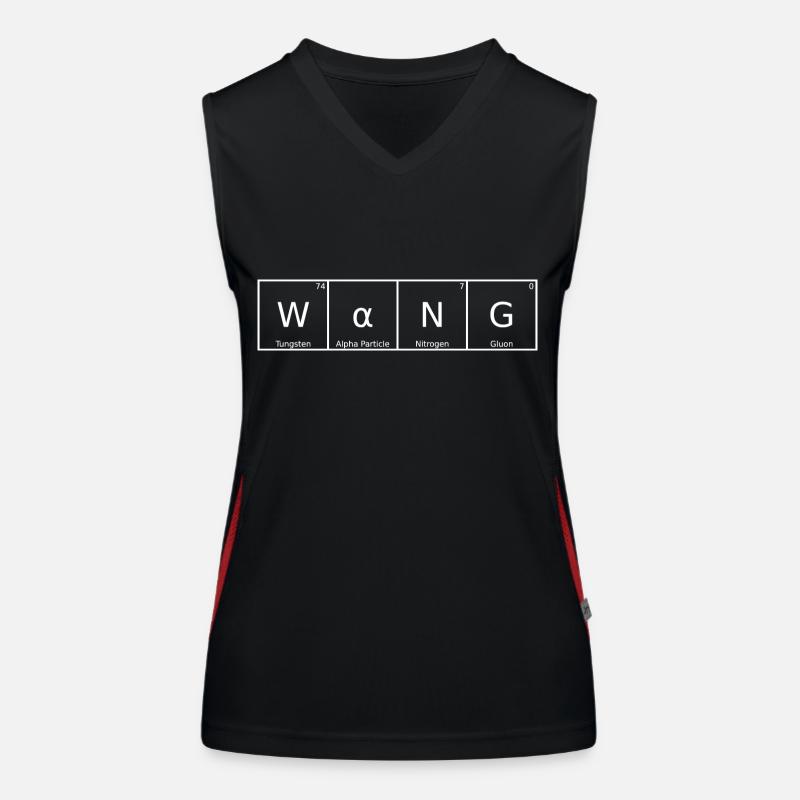 Wang Surname First Name Chemistry Periodic Table Elements Women's Functional Contrast Tank Top