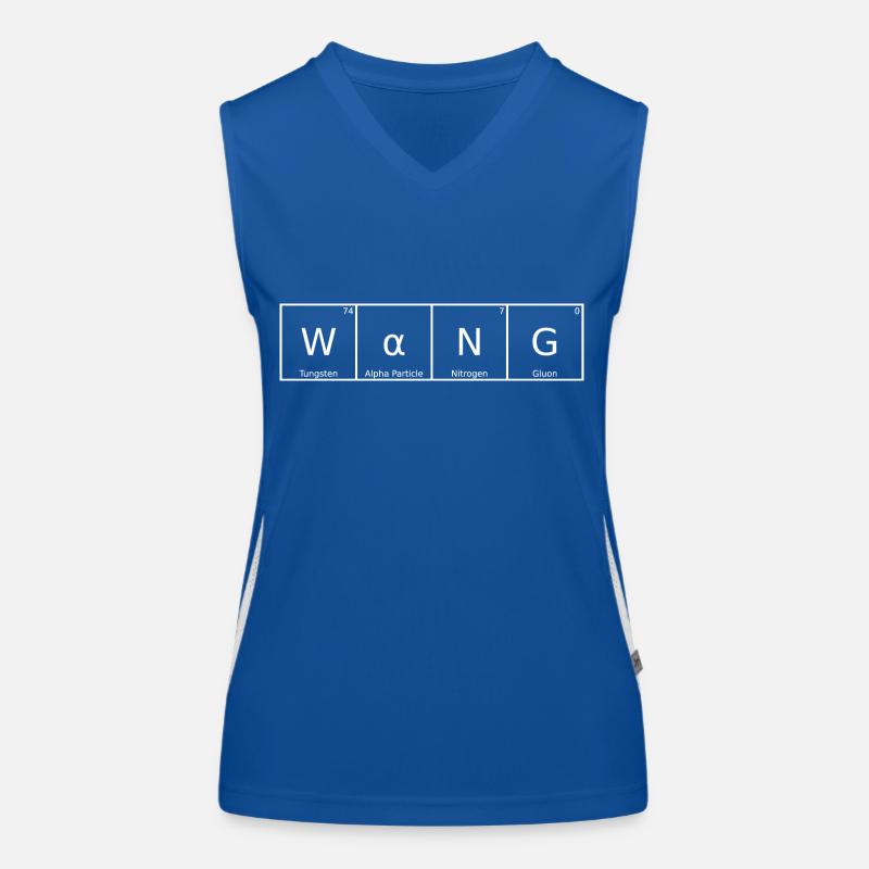 Wang Surname First Name Chemistry Periodic Table Elements Women's Functional Contrast Tank Top