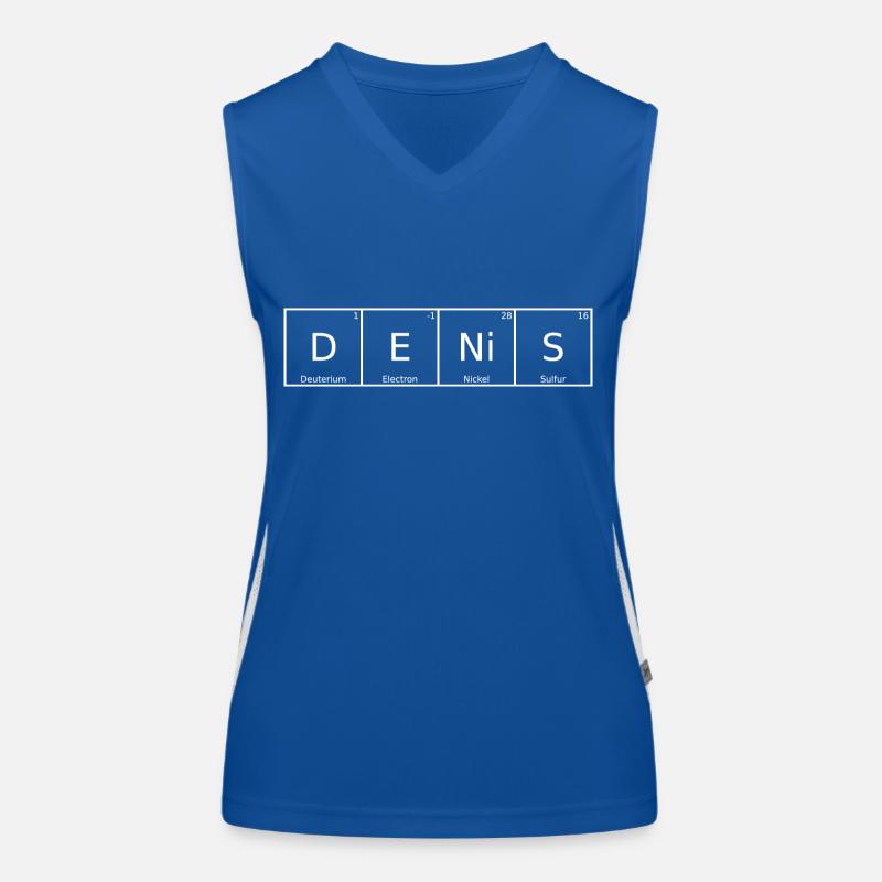 Denis Name Vorname Chemie Periodensystem Elemente Funktionelles Kontrast-Tank Top für Frauen