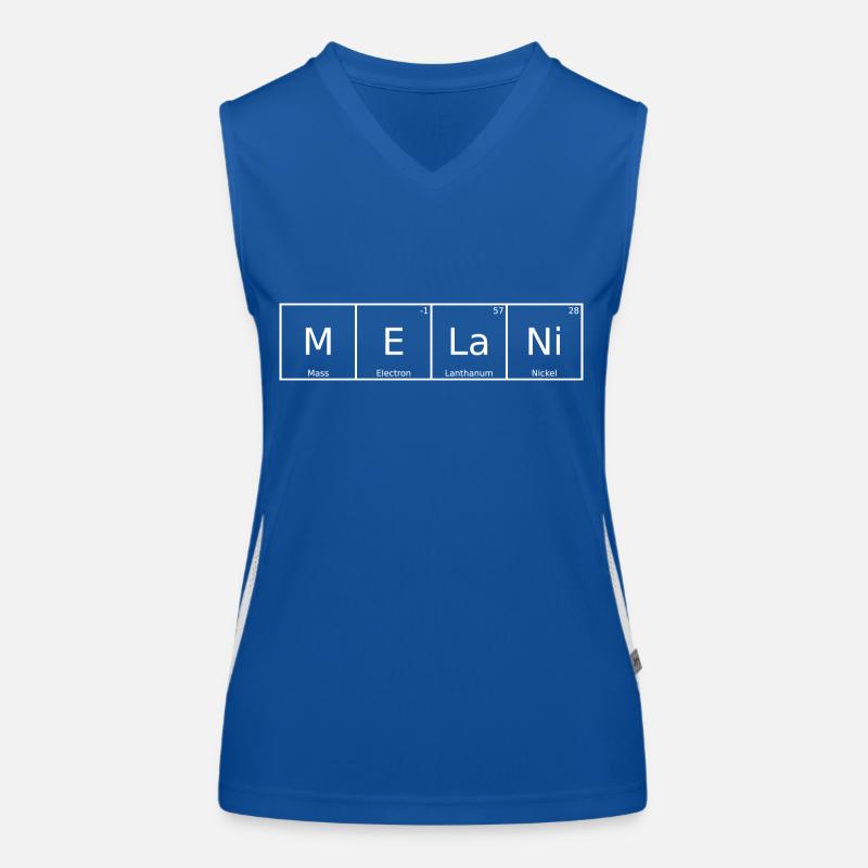 Melani Name First Name Chemistry Periodic Table Elements Women's Functional Contrast Tank Top