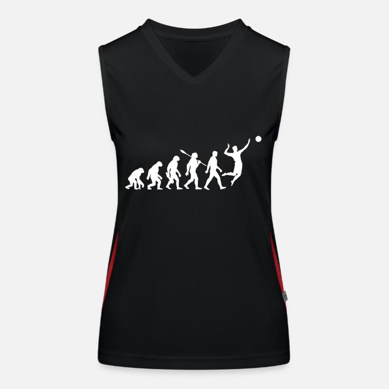 Evolution - Volleyball - Volleyballer Funktionelles Kontrast-Tank Top für Frauen