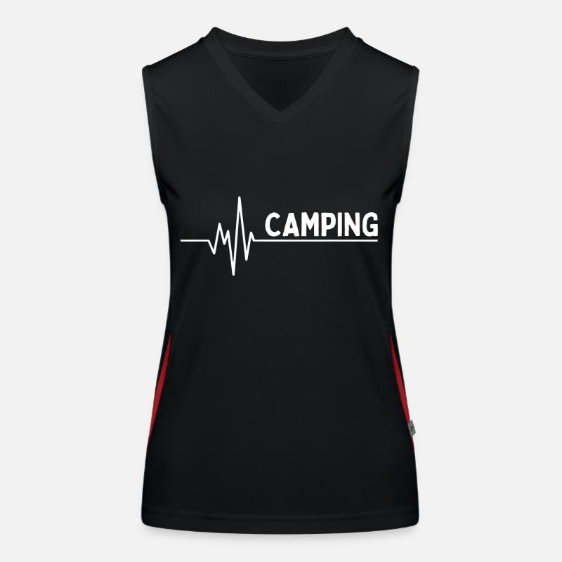 I love camping Funktionelles Kontrast-Tank Top für Frauen