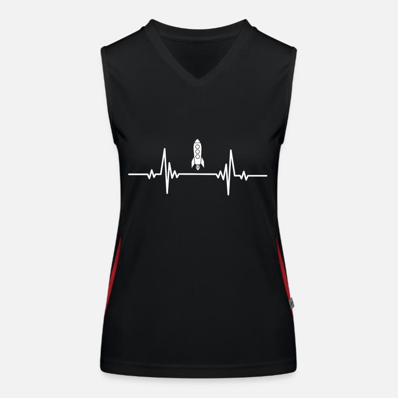 Heartbeat fat space rocket Women's Functional Contrast Tank Top