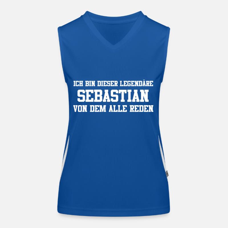 Sebastian Name Design Funktionelles Kontrast-Tank Top für Frauen